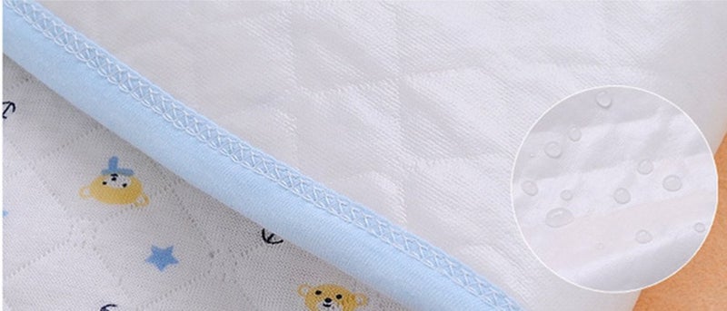 Monvecle 3pcs Pack Baby Infant Cotton Waterproof Changing Pads Washable Resuable Diapers Liners Mats (3 Colors Pack-28"x20") - Image 5